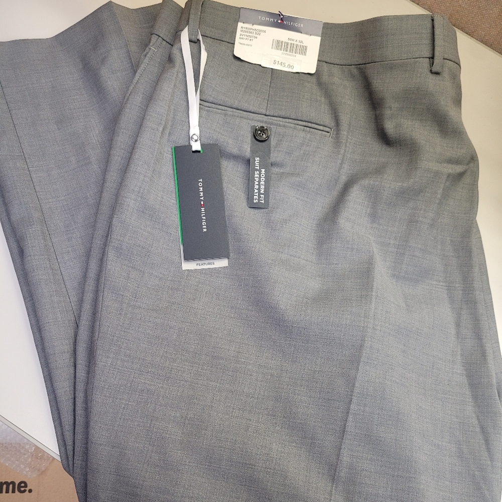Tommy Hilfiger Light Gray Men's Dress Trousers